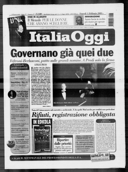 Italia oggi : quotidiano di economia finanza e politica